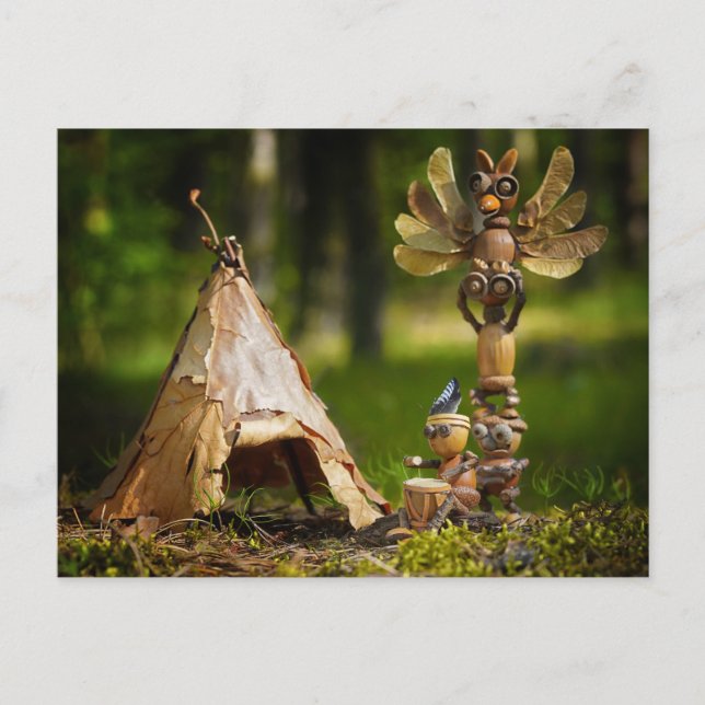 Bergslöjorna spelar indiska. Sommarcamping Vykort (Framsida)