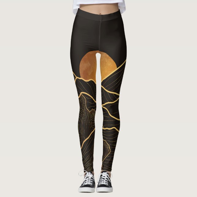 Bergslyx: Golden Line Elegance Leggings (Framsida)