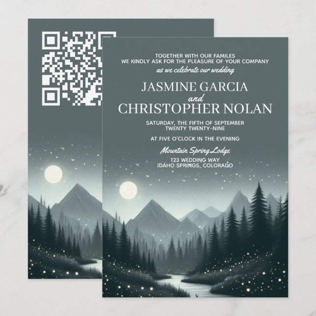Bergsmagisk inbjudan med QR-kod (Fram/baksida)