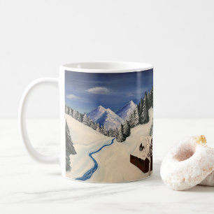 Bergsmålning Cabin Wilderness Kaffemugg