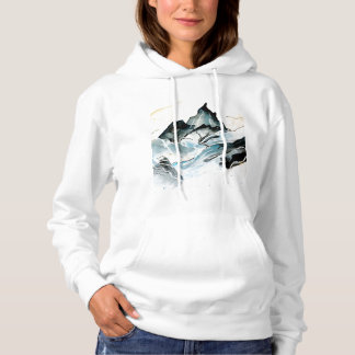 Bergsmålning Kvinnor hoodie T Shirt
