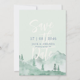 Bergsmassivet bröllop spara datum inbjudningar