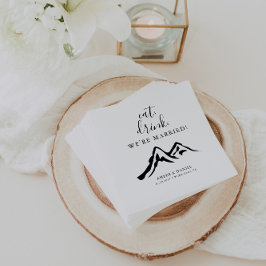 Bergsmat Drick Vi är gift Bröllop Pappersservett