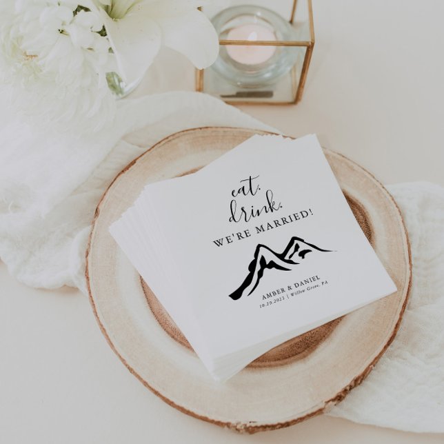 Bergsmat Drick Vi är gift Bröllop Pappersservett (Skapare uppladdad)