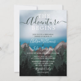 Bergsmätare Ocean Bröllop Rehearsal Dinner Inbjudningar