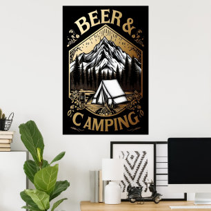 Bergsöl och camping poster