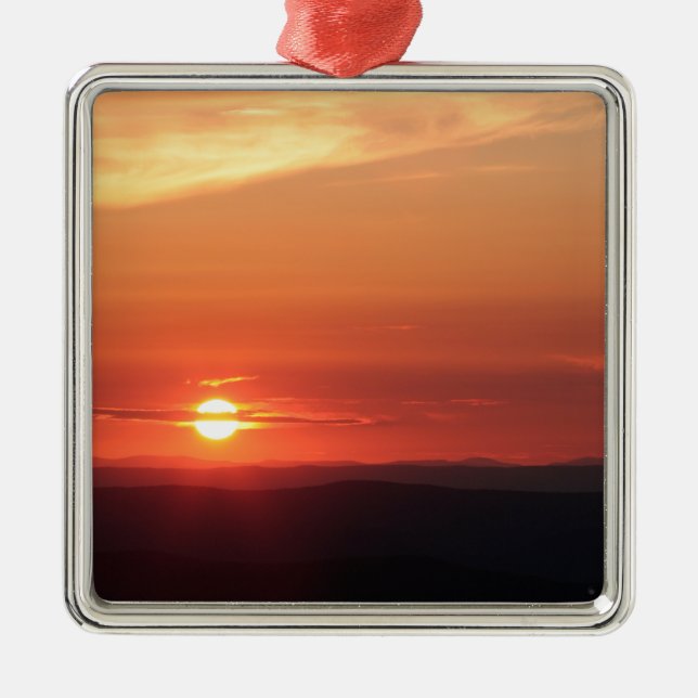 Bergsolnedgång i Shenandoahen Julgransprydnad Metall (Framsidan)