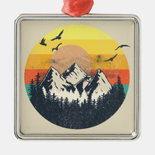Bergsolnedgång Julgransprydnad Metall