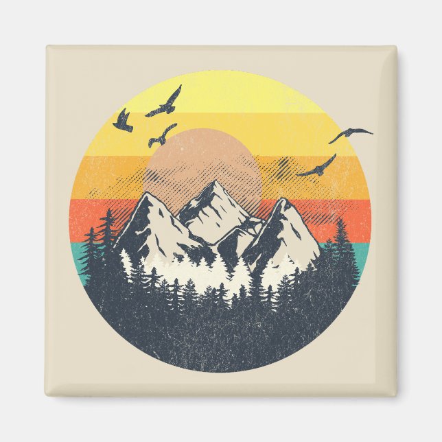 Bergsolnedgång Magnet (Framsidan)