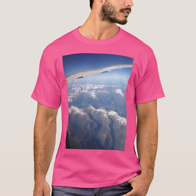 Bergsområde från Flygplan Lång T Shirt (Framsida)