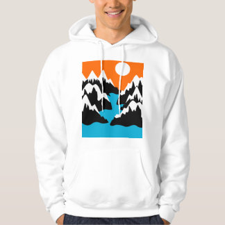 Bergsområden i flodslandskapet hoodie