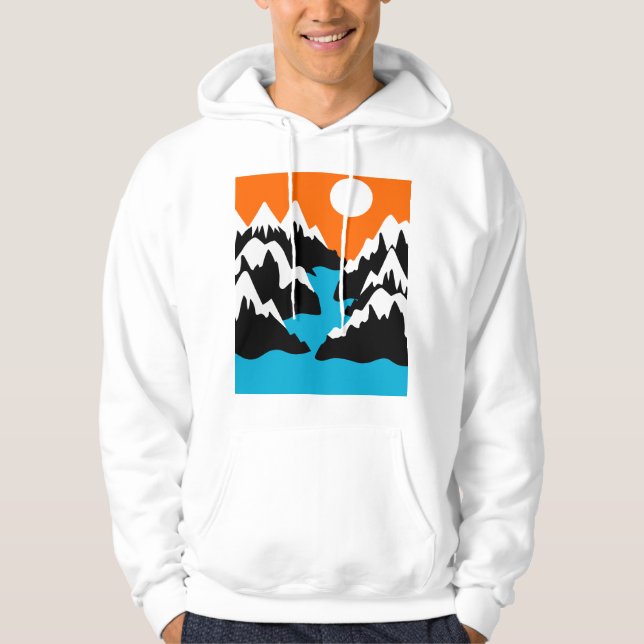 Bergsområden i flodslandskapet hoodie (Framsida)