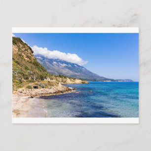 Bergsområden i kusten med hav i Kefalonia Greece Vykort