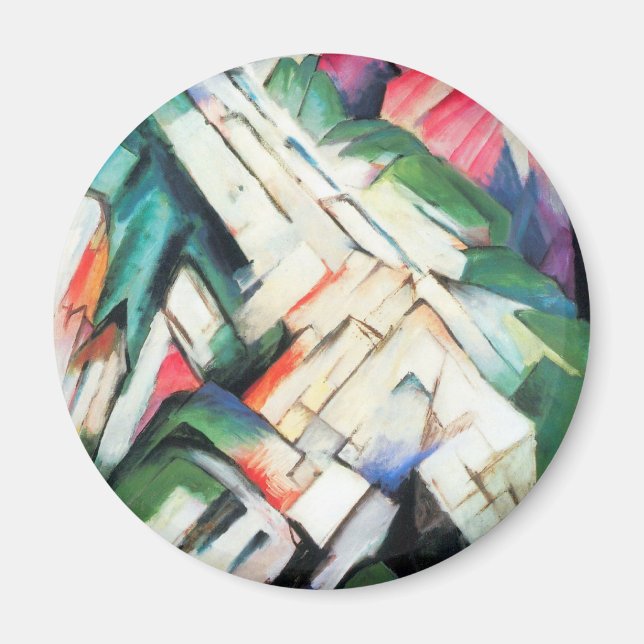 Bergsområden (liggande) av Franz Marc, Vintage Art Magnet (Framsidan)