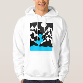 Bergsområden med flytande flodnattjö hoodie