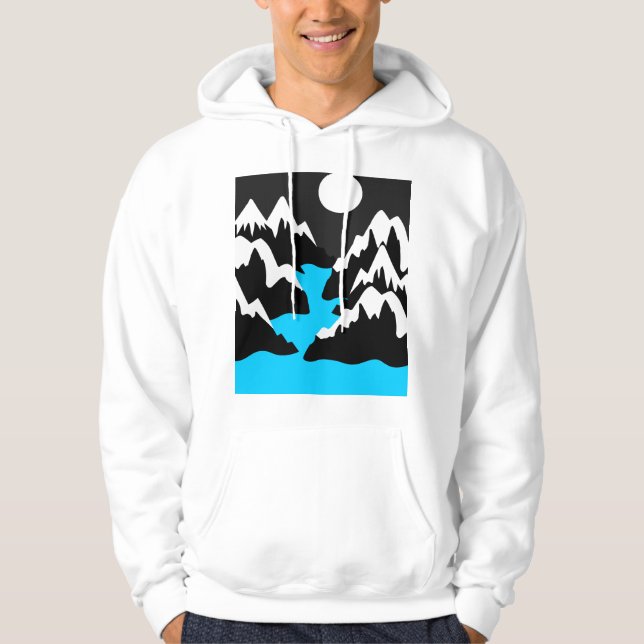 Bergsområden med flytande flodnattjö hoodie (Framsida)