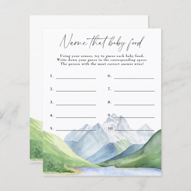 Bergsområden - Namn, baby-matvilan (Fram/baksida)