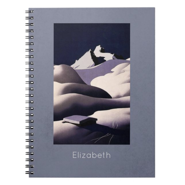 Bergsområden och Backe i Snö på vinter Anteckningsbok (Framsidan)