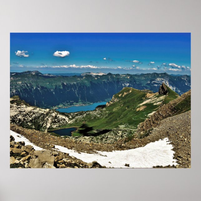 Bergsområden och Sjö i Schweiz Poster (Framsidan)