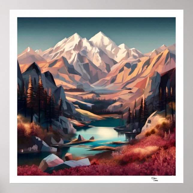 Bergsområden Toppar Poster (Framsidan)