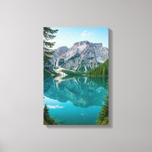 Bergsområden vid Blå Sjö Canvastryck (Framsida)