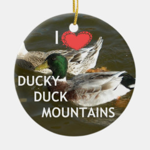 Bergsområdena Ducky anka. Julgransprydnad Keramik