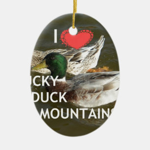 Bergsområdena Ducky anka. Julgransprydnad Keramik