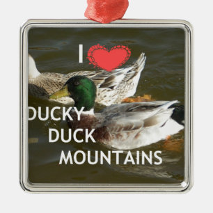 Bergsområdena Ducky anka. Julgransprydnad Metall