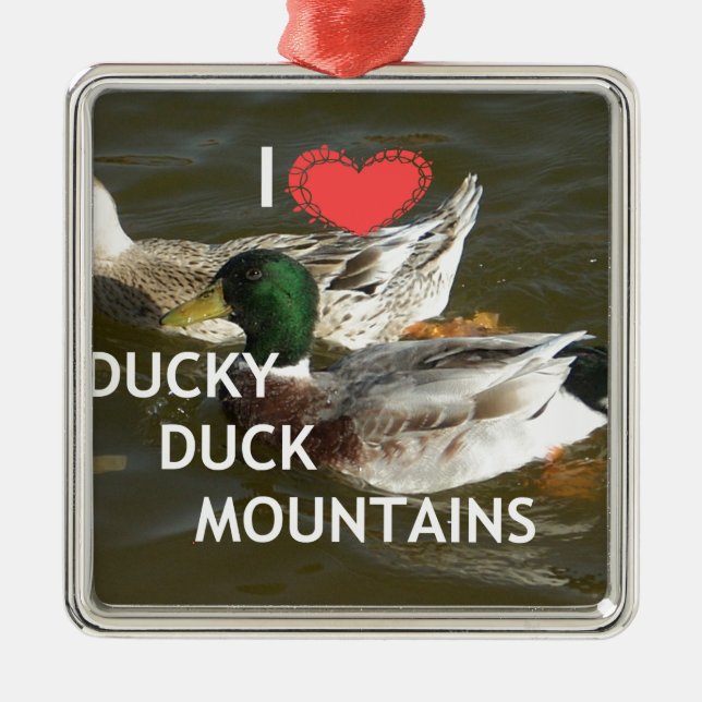 Bergsområdena Ducky anka. Julgransprydnad Metall (Framsidan)