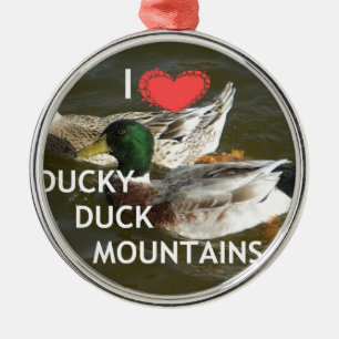 Bergsområdena Ducky anka. Julgransprydnad Metall