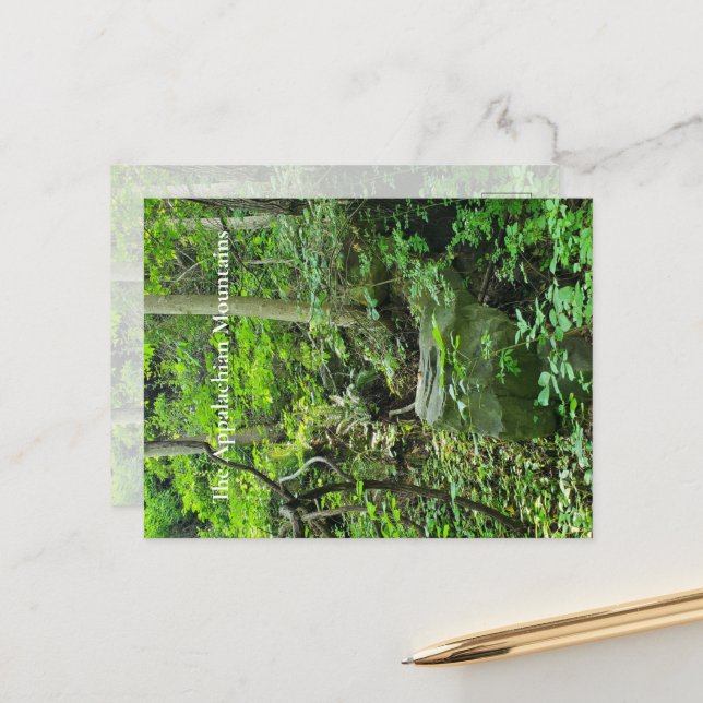 bergsområdena i Appalachian Vykort (Fram/Back In Situ)