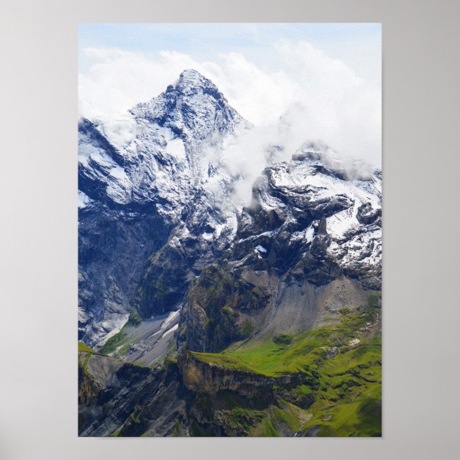 Bergsområdet i de schweiziska alpernorna poster (Framsidan)