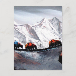 Bergsört Yaks Himalaya Vykort