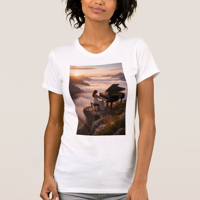 Bergspiano Serenitetslandskap T Shirt (Framsida)