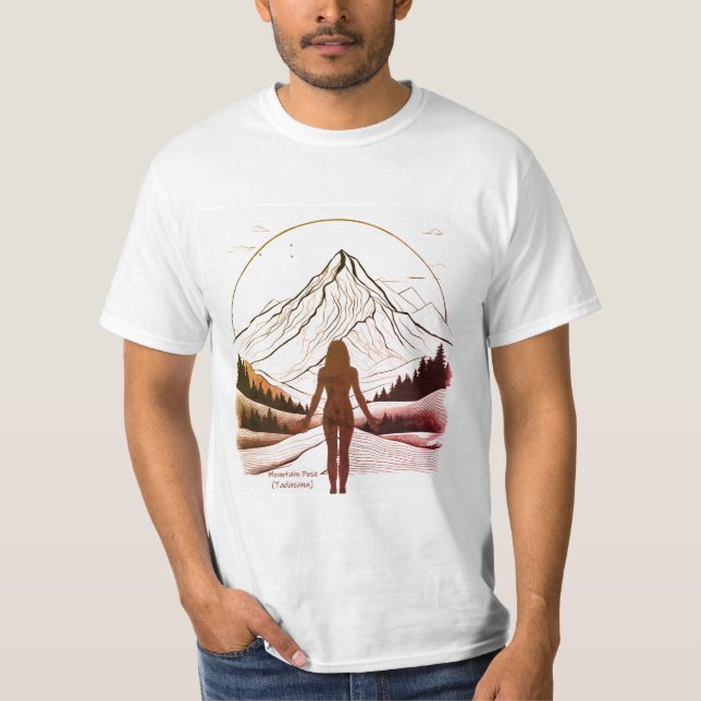 Bergspose Yoga Brown Gradient T Shirt (Framsida)