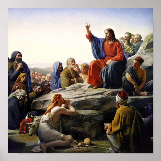 Bergspredikan av Carl Bloch, Religiös Poster (Framsidan)