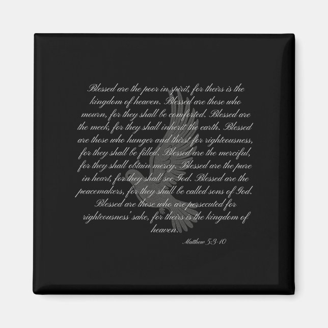 Bergspredikan Saligprisningarna Matteus 5:3-10  Magnet (Framsidan)