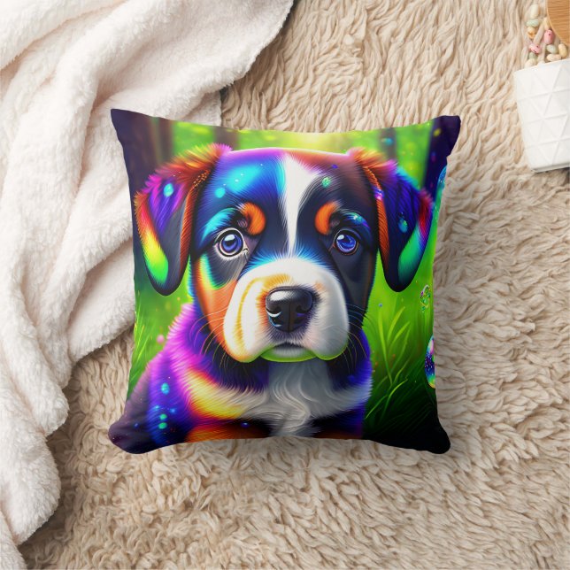 Bergspumpan i hund Cute Bernese i ängen Kudde (Filt)