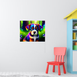 Bergspumpan i hund Cute Bernese i ängen Poster