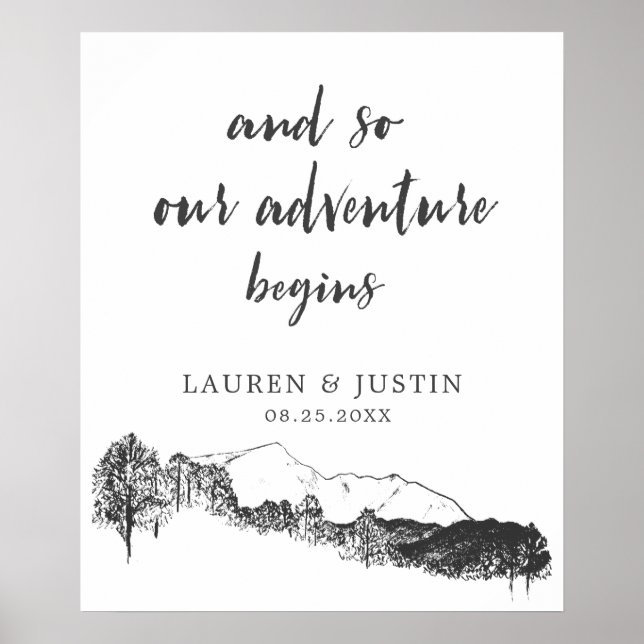 Bergsreat | Välkomsthälsning i Bröllop Poster (Framsidan)