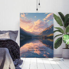 Bergssjö Handmålad Landskap Poster