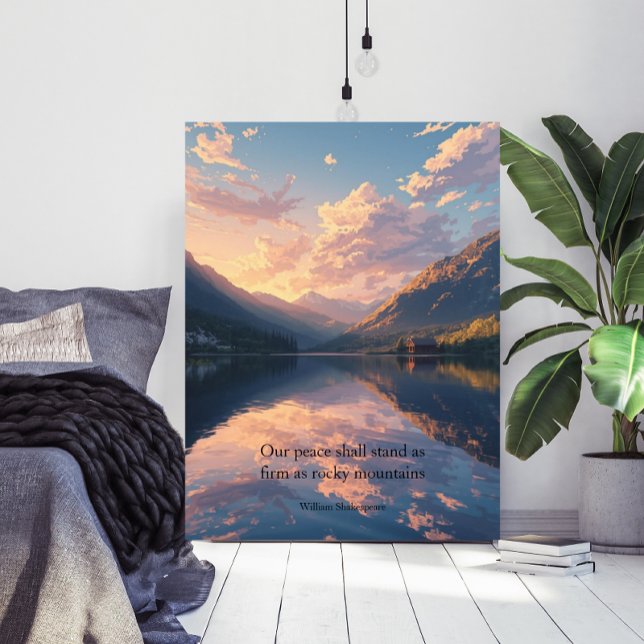 Bergssjö Handmålad Landskap Poster (Skapare uppladdad)