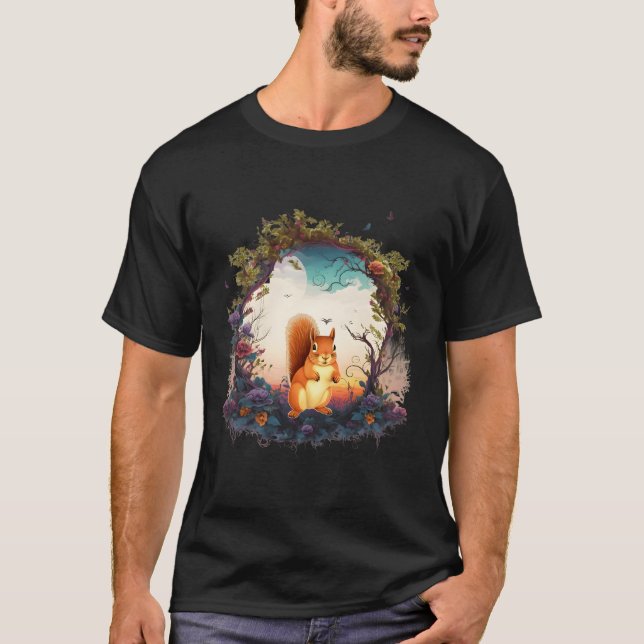 Bergsskog Djur ekorre Natur T Shirt (Framsida)