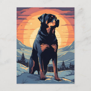 Bergsskog från Rottweiler under vintertid under so Vykort