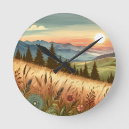 Bergsskogen Backe Land Nature iphone case Rund Klocka