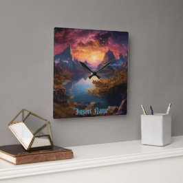 Bergssymfoni: en harmonisk blandning av Färg Fyrkantig Klocka