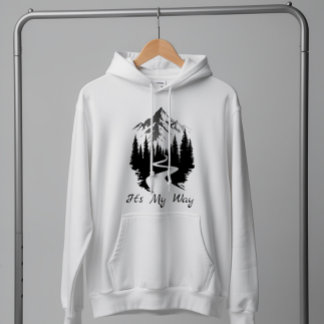 Bergstig "Det är min väg" Natur-grafik Hoodie