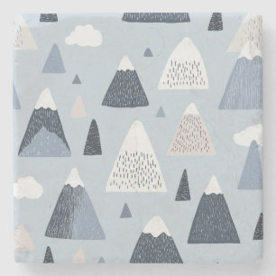 Bergstoppar Scandinavian Mönster Stone Underlägg