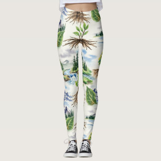 Bergstoppar, sömlös Mönster Leggings