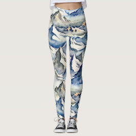 Bergstoppar, sömlös Mönster Leggings